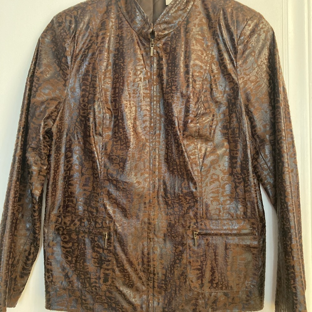Kim Rogers jacket animal print size Large